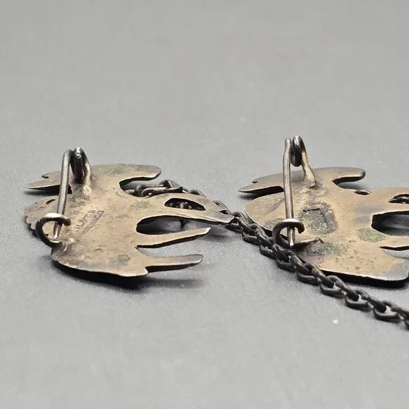 VTG Los Castillo Silver Donkey Brooch 3" Partial 2 Mule Pin Mexico - Picture 6 of 13